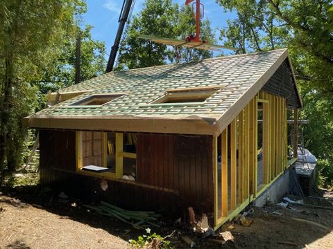 The new roof frame taking shape