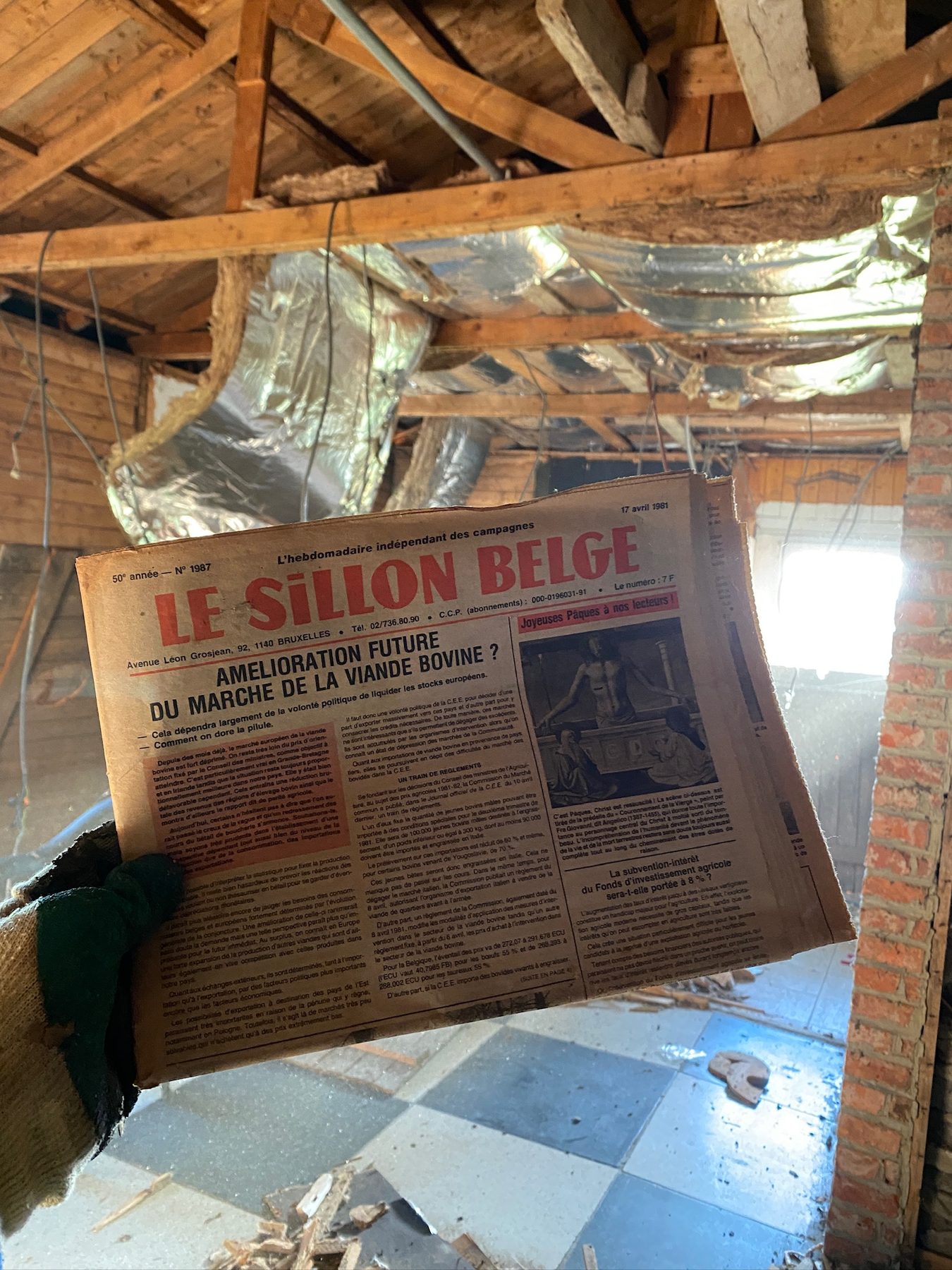 A 1981 newspaper found inside the old walls