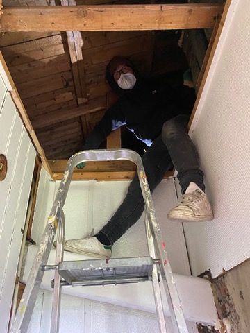 Thomas clearing out the old attic